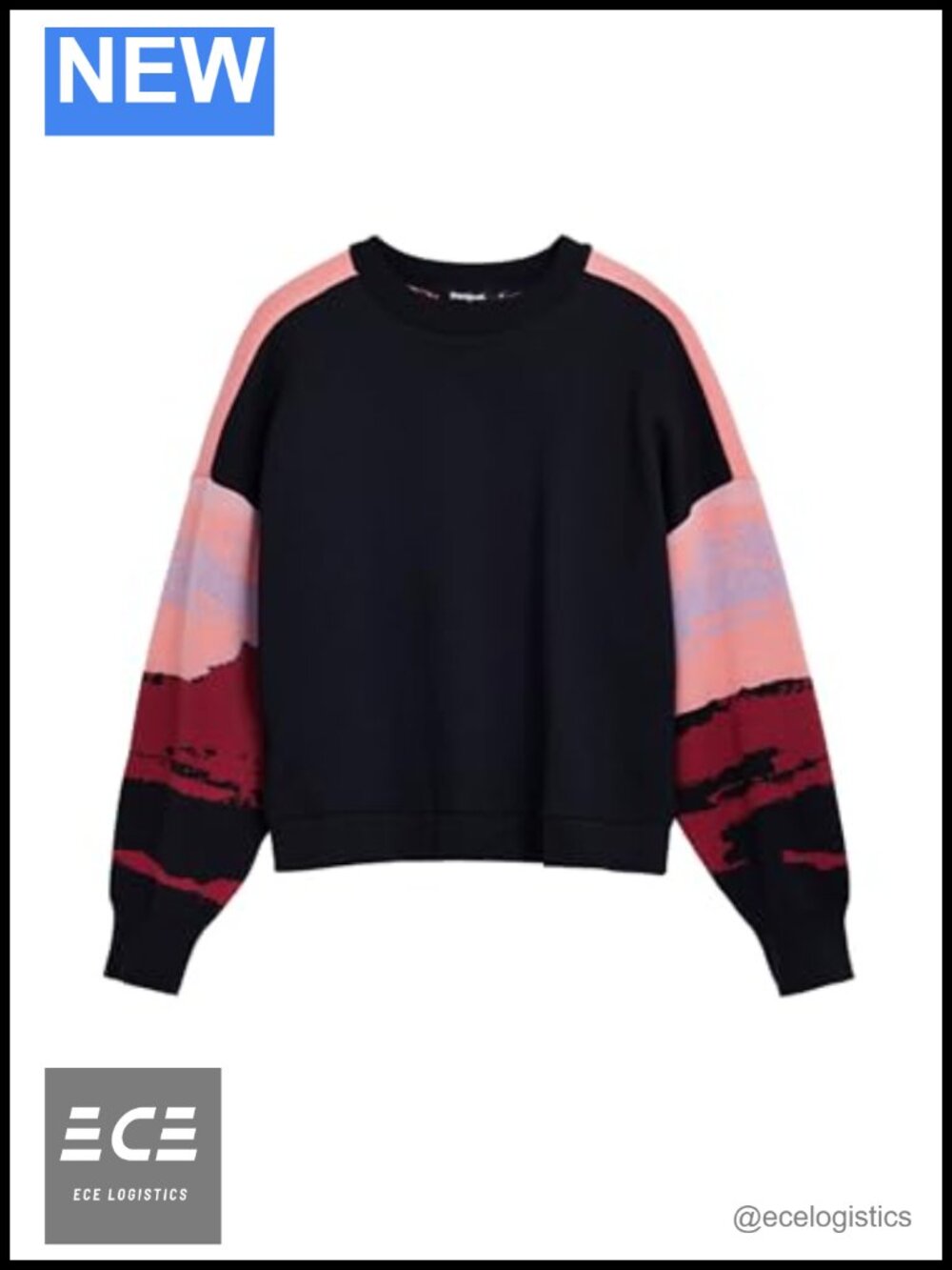 Desigual Sunset Landscape Oversize Sweatshirt Long Sleeve Pullover